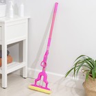 Швабра для мытья пола со складным отжимом Доляна, насадка ПВА 27×6 см, телескопическая ручка 102-120 см, цвет МИКС - Фото 2