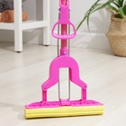 Швабра для мытья пола со складным отжимом Доляна, насадка ПВА 27×6 см, телескопическая ручка 102-120 см, цвет МИКС - Фото 5