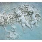 Фотообои флизелиновые 3D Flizetto Ангелы с цветами  300х270 - фото 295061777