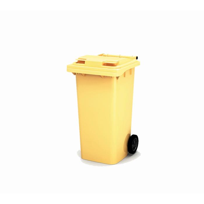 Передвижной мусорный контейнер 240л., МКА-240, 106,9х72,1х58,2см, желтый