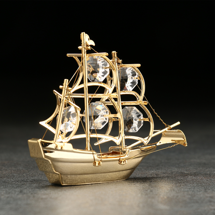 Сувенир «Корабль», 10×3×8 см, с кристаллами