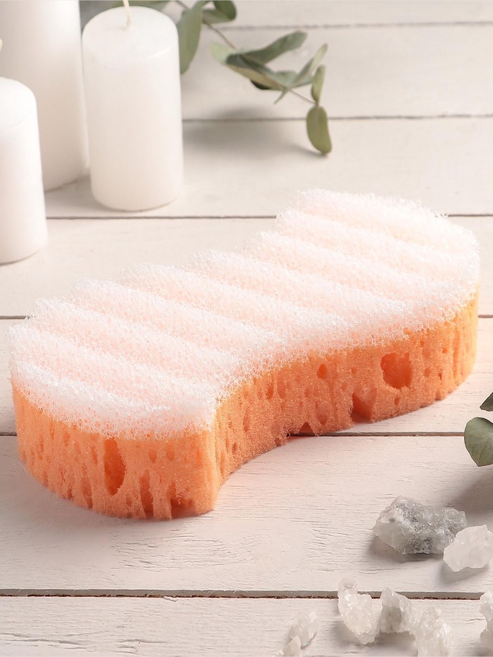 Губка для тела массажная «Наслаждение», 18×9.5×5 см, МИКС - Фото 1