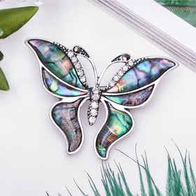 Брошь «Галиотис» бабочка летящая, в серебре