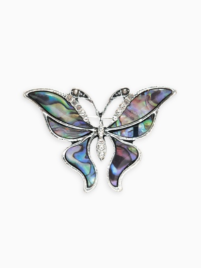 Брошь «Галиотис» бабочка летящая, в серебре