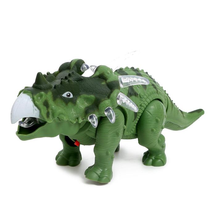 Динозавр «Трицератопс», работает от батареек, световые и звуковые эффекты, МИКС - фото 1883621588