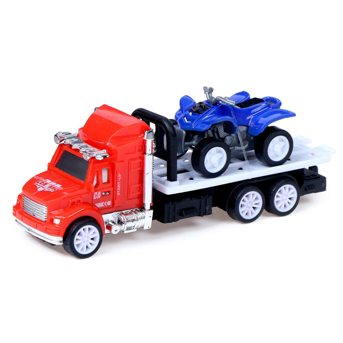 Грузовик инерционный «Эвакуатор» с квадроциклом, МИКС - Фото 1