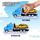 Грузовик инерционный «Эвакуатор» с машинкой, МИКС - Фото 4