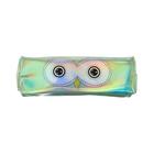 Пенал школьный "Сова" на молнии, зеркальный зелёный - Фото 1