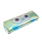 Пенал школьный "Сова" на молнии, зеркальный зелёный - Фото 2