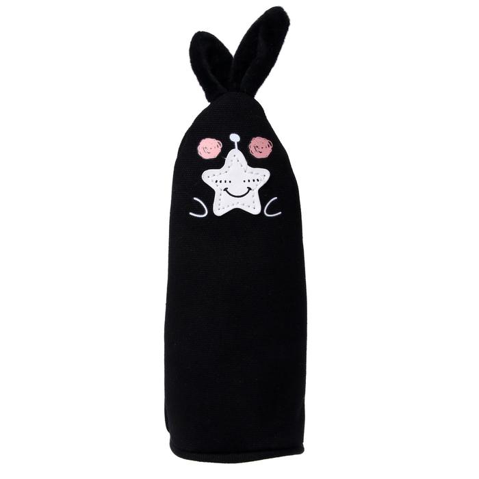 Пенал-тубус школьный на молнии «Заяц» черный - Фото 1