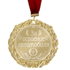 Медаль с лазерной гравировкой Юмор "За освоение автомобиля" - Фото 1