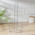 Подставка под бумажные полотенца Доляна «Цветок», 14×14×28 см, цвет хром - Фото 1