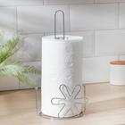 Подставка под бумажные полотенца Доляна «Цветок», 14×14×28 см, цвет хром - Фото 2