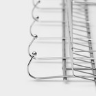 Полка универсальная Доляна, бытовая, с крючками, 42×12×15 см, хромированная - Фото 2