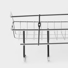 Полка универсальная Доляна, бытовая, с крючками, 42×12×15 см, хромированная - Фото 5