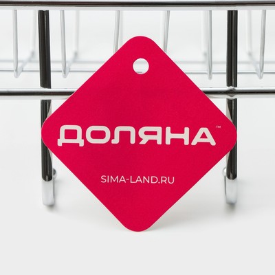 Полка универсальная Доляна, бытовая, с крючками, 42×12×15 см, хромированная