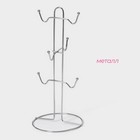 Держатель для кружек на 6 предметов Доляна, 13.5×13.5×31 см, серый - Фото 3