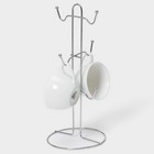 Держатель для кружек на 6 предметов Доляна, 13.5×13.5×31 см, серый - Фото 5