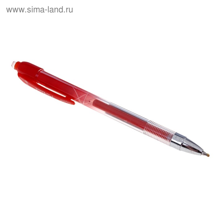 Ручка гелевая автоматическая 0,48мм красная, прозрачный корпус с рисунком - Фото 1