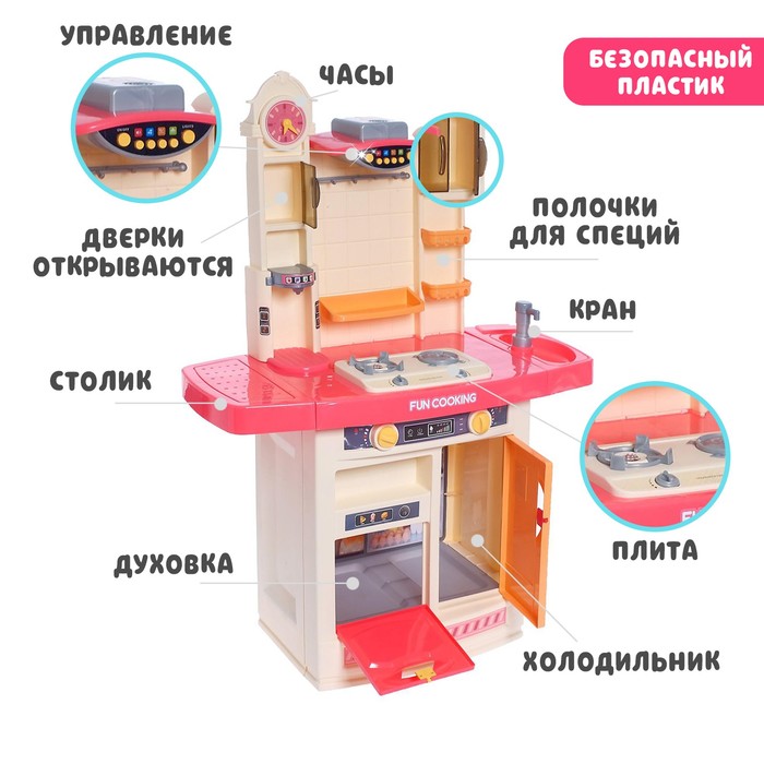 Игровой набор «Моя кухня», с аксессуарами, свет, звук, бежит вода из крана 48634