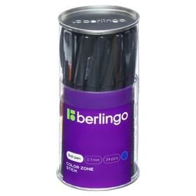 Ручка шариковая Berlingo Color Zone stick, стержень синий 1.0, прорезиненный корпус, МИКС 5600113