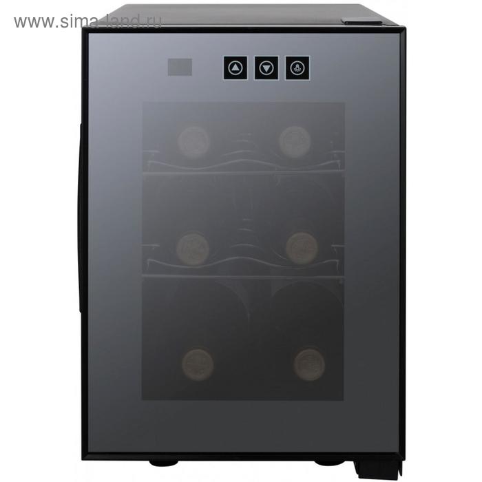 Винный шкаф VIATTO VA-JC16, 500 Вт, 2 полки, 6 бутылок, +8 до +18 °C, чёрный - Фото 1