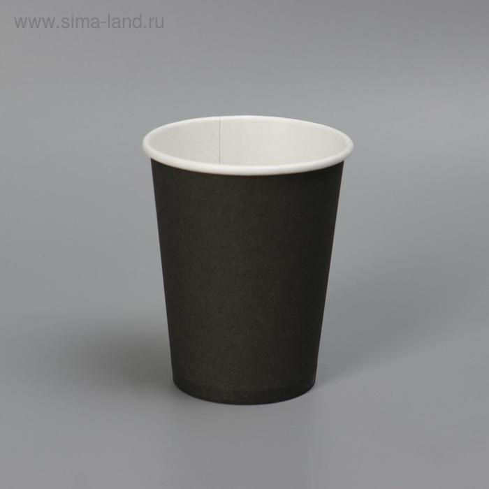 Стакан бумажный "Черный", для горячих напитков, 180 мл, диаметр 70 мм - Фото 1
