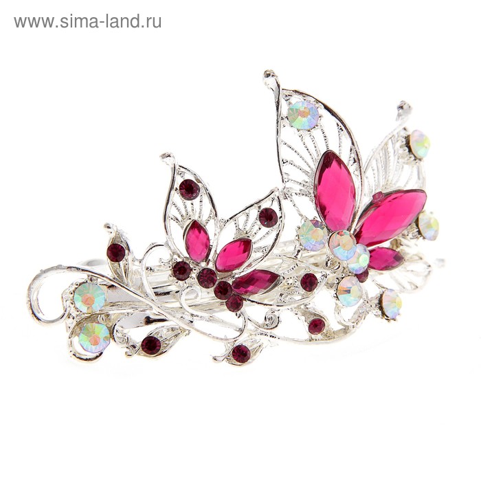 Заколка-автомат для волос "Сюзанна" василек 7 см - Фото 1