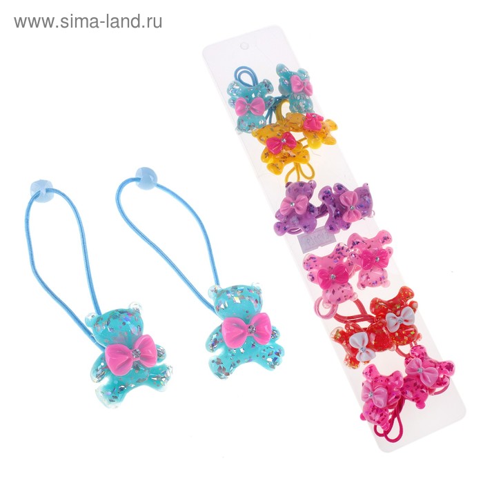 резинка для волос Маленька модница (цена за пару) звездопад мишки - Фото 1