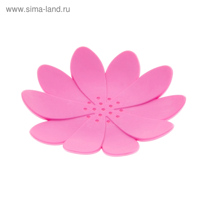 Мыльница пластиковая «Подсолнух», цвет розовый - Фото 1