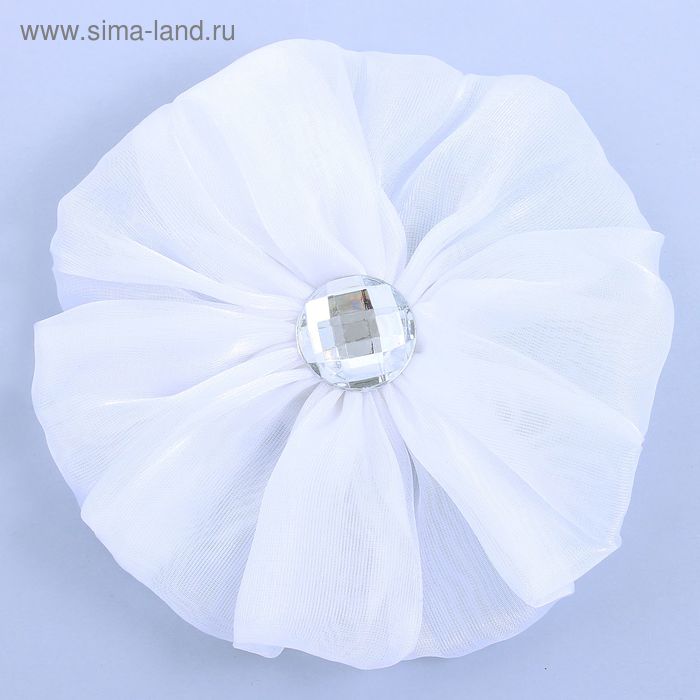 резинка для волос " Школьница" белый бант цветок - Фото 1