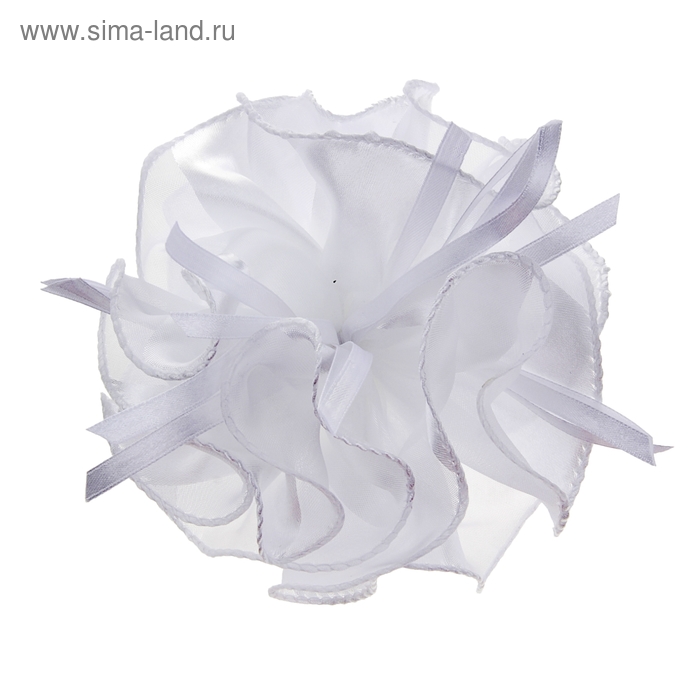 резинка для волос " Школьница" белый бант лотос - Фото 1