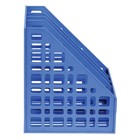 Лоток для бумаг вертикальный Стамм, cборный, 4 отделения, синий - Фото 6