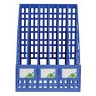 Лоток для бумаг cборный, вертикальный, 6 отделов, синий - Фото 4