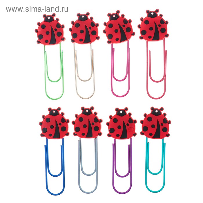 Закладка-скрепка, большая, 11 см, «Божья коровка» - Фото 1