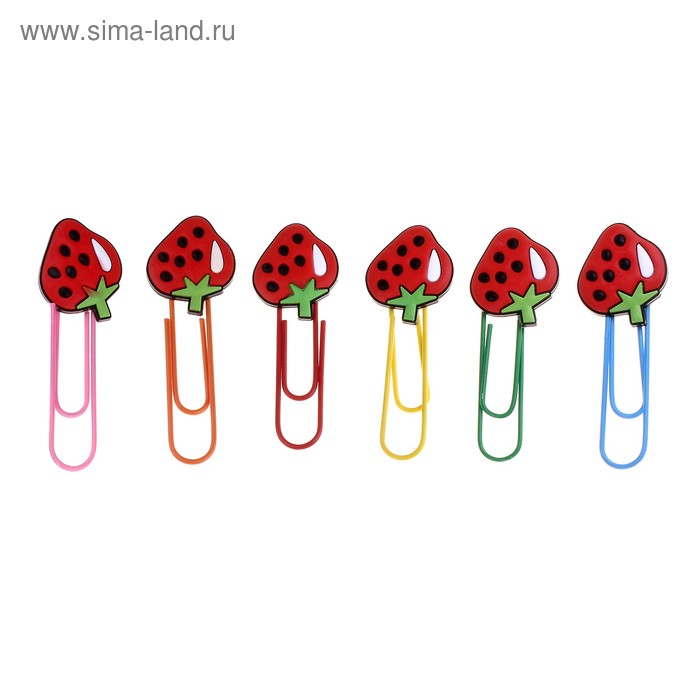 Закладка-скрепка средняя 9см Клубничка - Фото 1