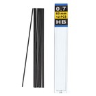 Набор грифелей для механических карандашей 24 штуки, НВ 0,7мм 12 штук, длина - 60мм - фото 23611838