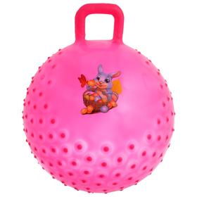 Мяч-прыгун с ручкой «Сказочные истории», массажный, d=45 cм, 350 г, цвета МИКС