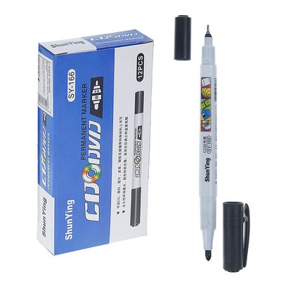 Маркер двухсторонний для CD/DVD, диаметр узла 0.7/2.0 мм, чёрный