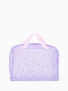Косметичка - сумка на молнии для бассейна, с ручками, с принтом, сиреневая - Фото 3