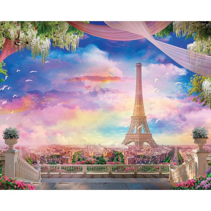 Фотосетка, 250 × 200 см, с фотопечатью, люверсы шаг 1 м, «Вид на Париж»