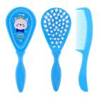 УЦЕНКА Расчёска детская + массажная щётка для волос «Самый лучший», от 0 мес., голубая - Фото 1
