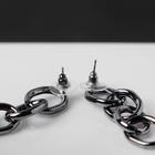 Серьги металл «Тренд» овальные звенья, цвет серый металл - фото 25617219