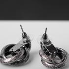 Серьги металл «Фьюче» круги плетения, цвет серый металл - Фото 2