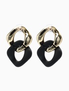 Серьги металл «Цепь», диагональ, 2 полых ромба, золотисто-чёрные  (артикул 5485506)  большой выбор товаров оптом и в розницу по низким ценам с доставкой