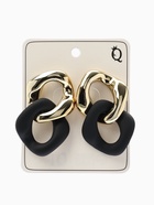Серьги металл «Цепь», диагональ, 2 полых ромба, золотисто-чёрные  (артикул 5485506)  большой выбор товаров оптом и в розницу по низким ценам с доставкой
