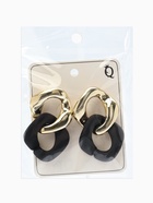 Серьги металл «Цепь», диагональ, 2 полых ромба, золотисто-чёрные  (артикул 5485506)  большой выбор товаров оптом и в розницу по низким ценам с доставкой