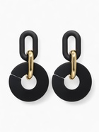 Серьги металл «Цепь» кольца, 3 звена, цвет золотисто-чёрный - Фото 1