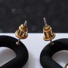 Серьги металл «Цепь» кольца, 3 звена, цвет золотисто-чёрный - Фото 3