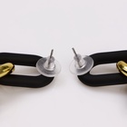 Серьги металл «Цепь» кольца, 3 звена, цвет золотисто-чёрный - Фото 7